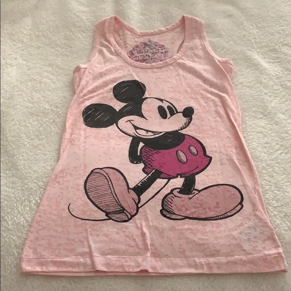 Disney Tops - GUC Juniors XS Mickey Mouse pink tank top